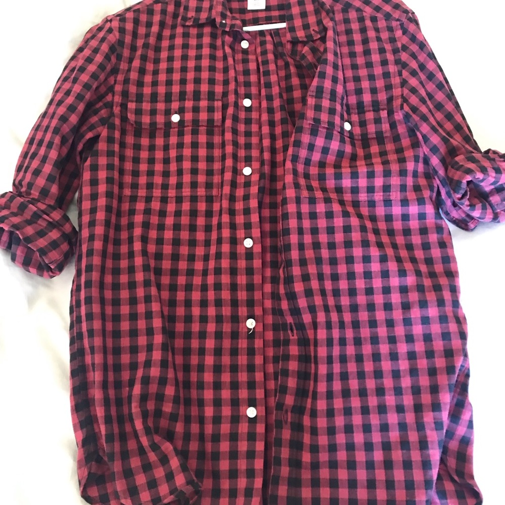 Red checker dress shirt